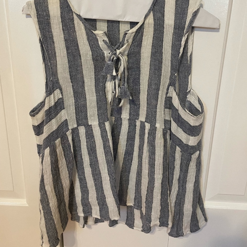 J Crew Striped Peplum Top